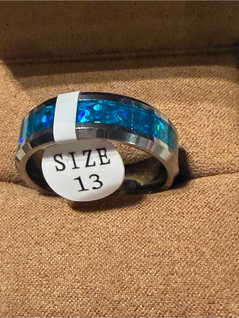 Soxeman Men’s Blue Inlay tungsten Ring 8mm - Size 13 NEW amazing gift box.